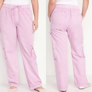 Old Navy Light Pink Wide-Leg Cargo Pants